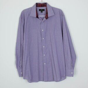 Bristol & Bull Mens Button Up Plaid‎ Cotton Shirt Size 2XL Blue Long Sleeve Work